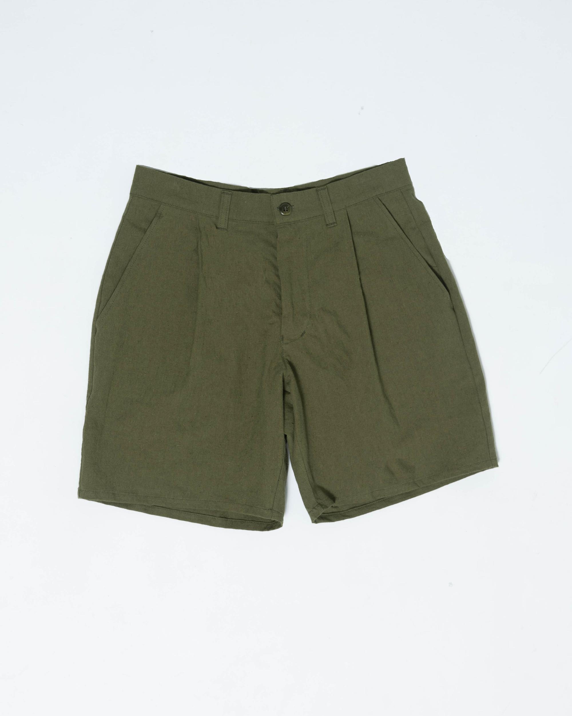 SAMPLE SALE: Pleated Shorts - OIive Cotton / Linen