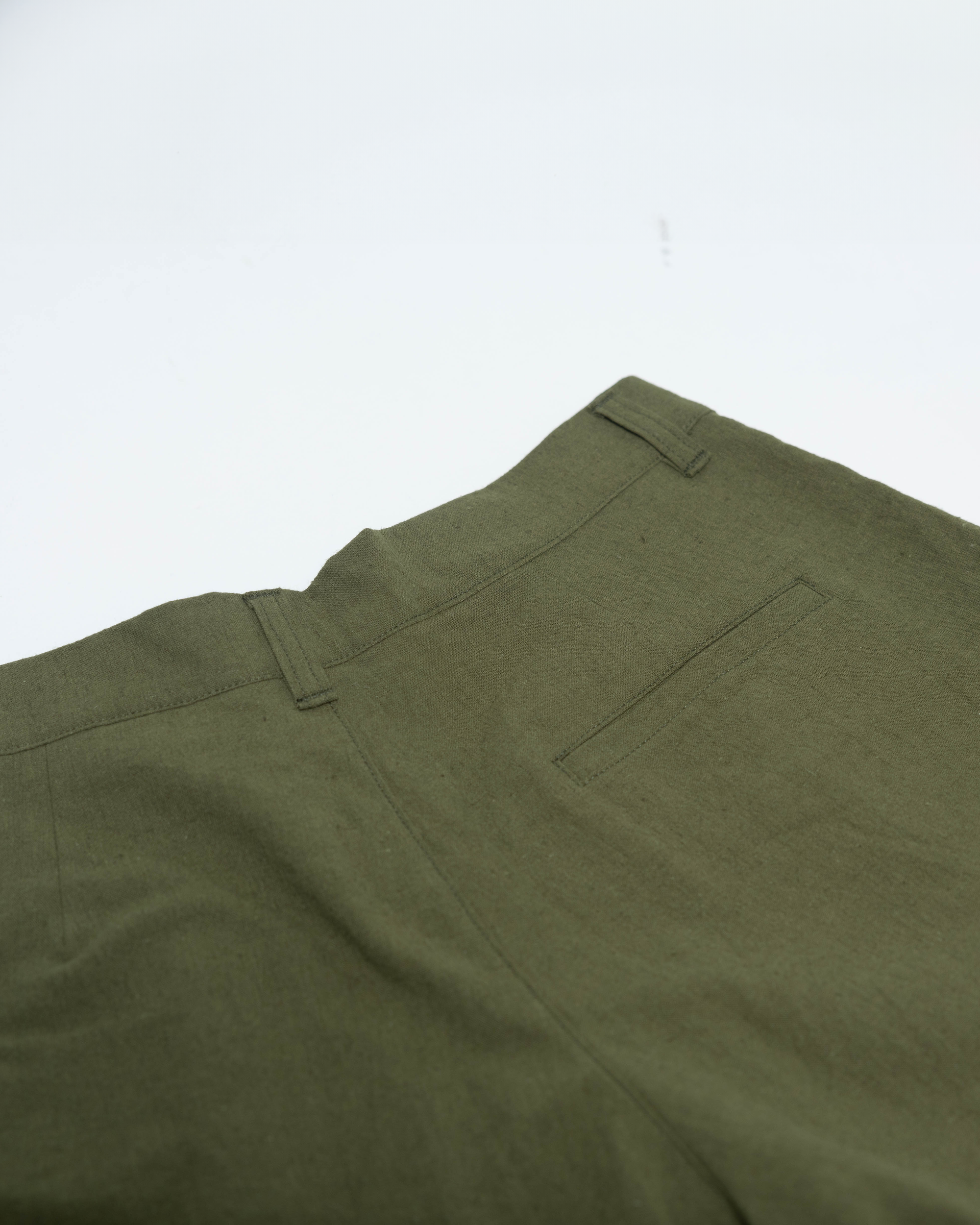 SAMPLE SALE: Pleated Shorts - OIive Cotton / Linen