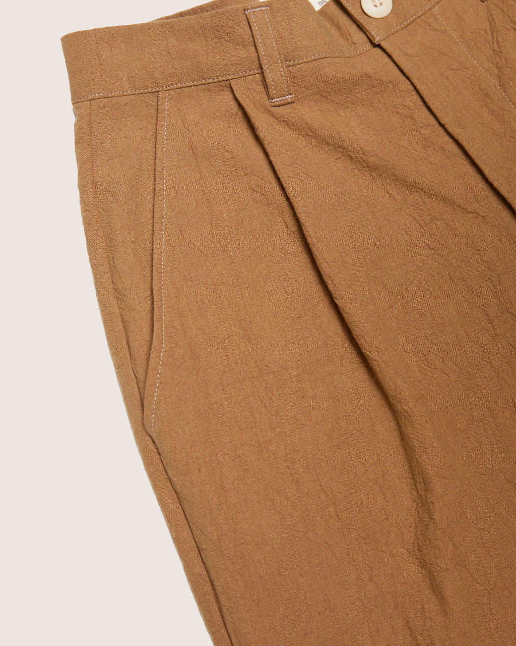 Pleated Trouser - Textured Earth