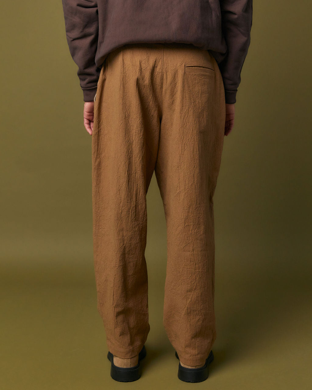 Pleated Trouser - Textured Earth